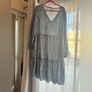 BloomChic Black and Gray Polka Dot Dress